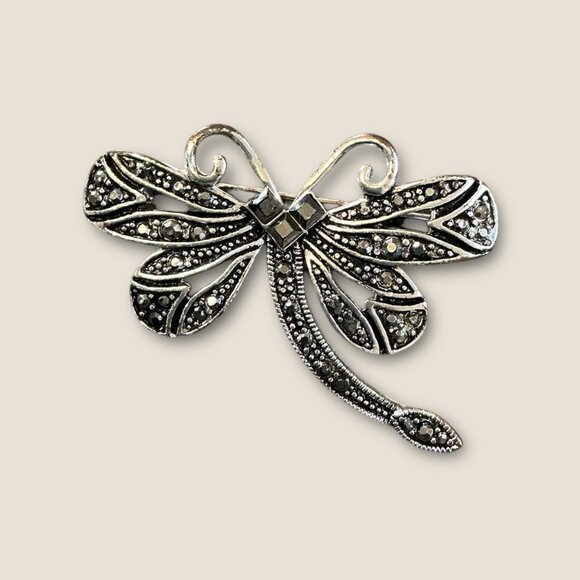 Lot Of 4 Dragonfly Brooch Pins With Rhinestones & Metallic Finishes - Picture 4 of 5